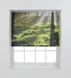 HOME Woodland Scene Daylight Roller Blind - 3ft - Green.